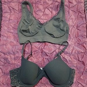 Bundle-36B Gray Bra/Gray sleepwearBra Med.